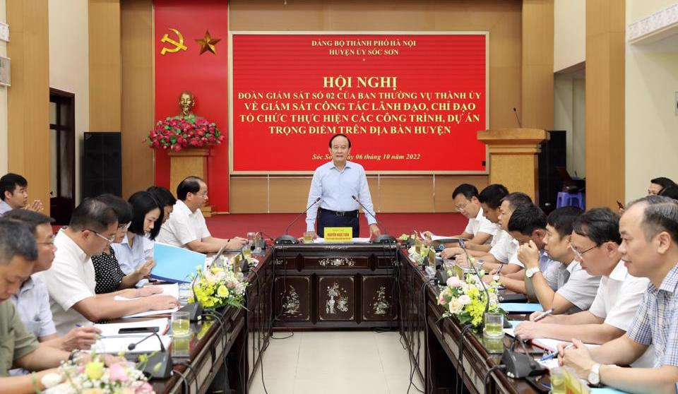 Rà soát lại toàn bộ công tác triển khai các dự án lớn trên địa bàn huyện Sóc Sơn